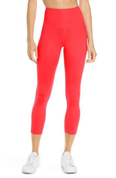 Girlfriend Collective Pocket Crop Leggings In Geranium