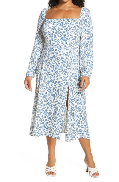 sparkly white long sleeve dress Elena Long-Sleeve Pattern Sequin Gown
