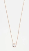 Shashi Solitaire Necklace In Rose Gold/clear