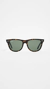 Ray Ban Rb2140 Wayfarer Outsiders Oversized Sunglasses In Tortoise/green