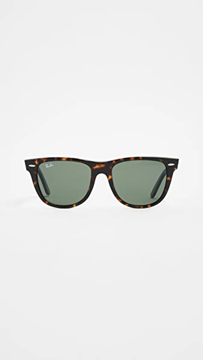 Ray Ban Rb2140 Wayfarer Outsiders Oversized Sunglasses In Tortoise/green