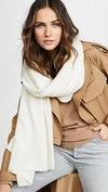 White + Warren Cashmere Travel Wrap Scarf In White