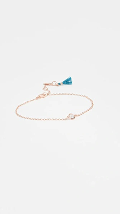 Shashi Solitaire Bracelet In Rose Gold/clear