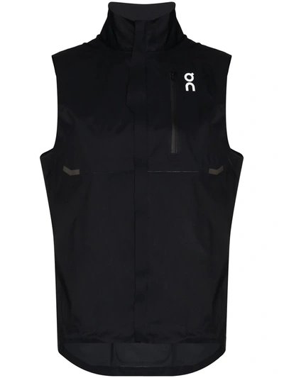 On Weather Black Logo Ripstop Shell Gilet