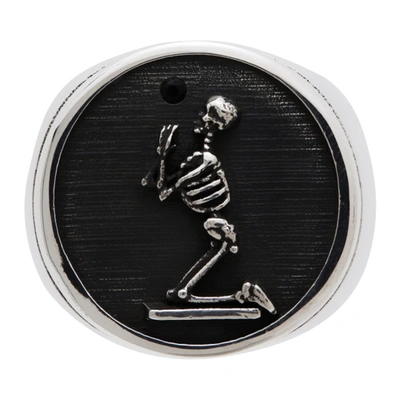 Stolen Girlfriends Club Silver & Black Skeleton Ring
