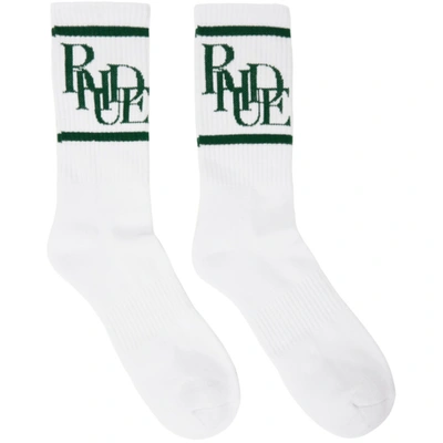 Rhude Scramble Logo Sock White And Green