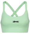 Victoria Beckham Jacquard-trimmed Stretch Sports Bra In Green