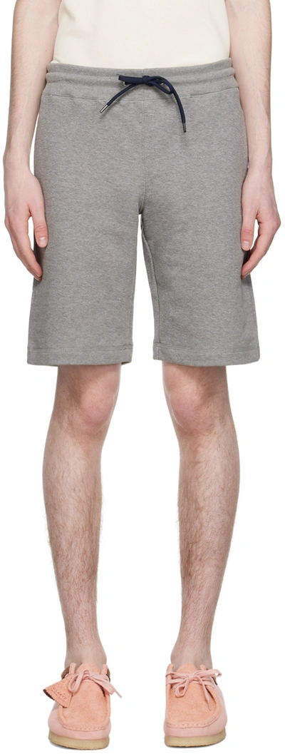 Ps By Paul Smith Zebra Graphic-embroidered Organic-cotton Shorts In Grey Melange