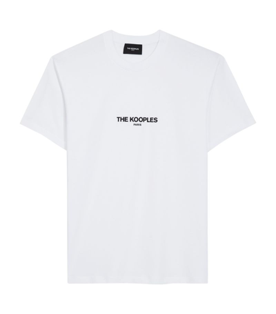 The Kooples Brand-print Cotton T-shirt In Whi01 (white)