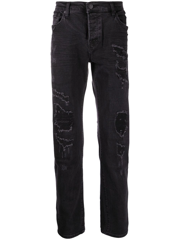 True Religion Mens Black Rocco Skinny Slim-fit Stretch-denim Jeans 36 In Red  | ModeSens
