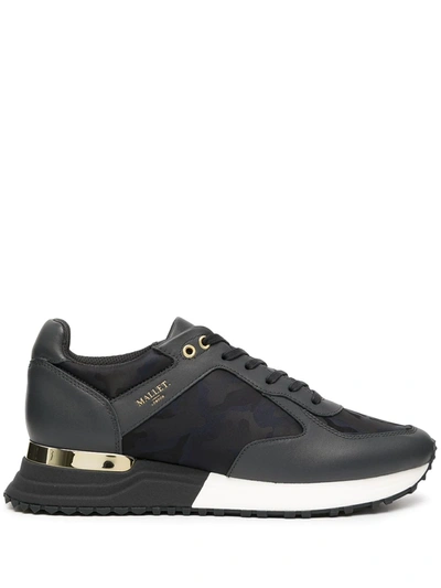 Mallet Lux 2.0 Runner Leather And Fabric Trainers In Black