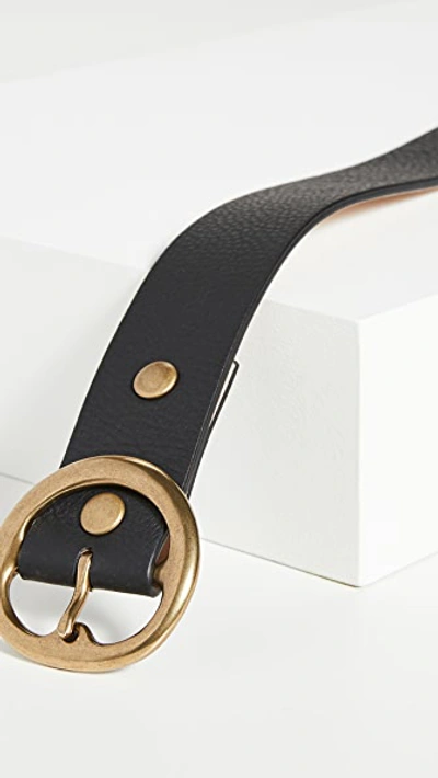 B-low The Belt Baby Bell Bottom Leather Belt In Black Brass