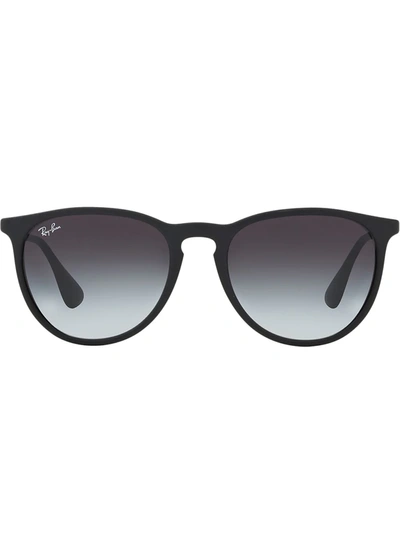 Ray Ban Rb4171 Erika Nylon Acetate Round-frame Sunglasses In Grey-black