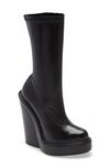 Givenchy Leather Platform Boots 105 In Nero