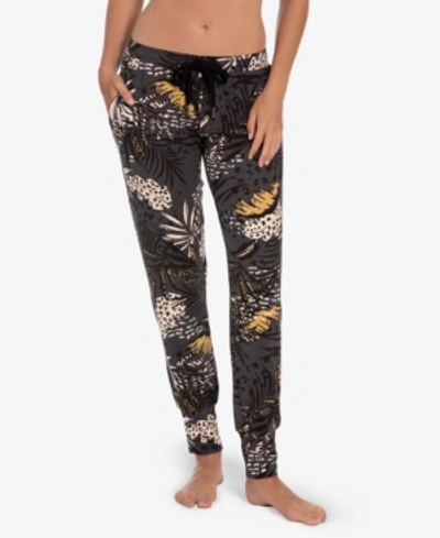 Midnight Bakery Women's Riley Jungle Tropical Hacci Lounge Jogger In Charcoal