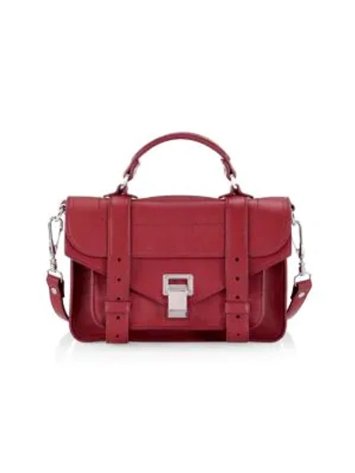 Proenza Schouler Tiny Ps1 Leather Satchel In Syrah