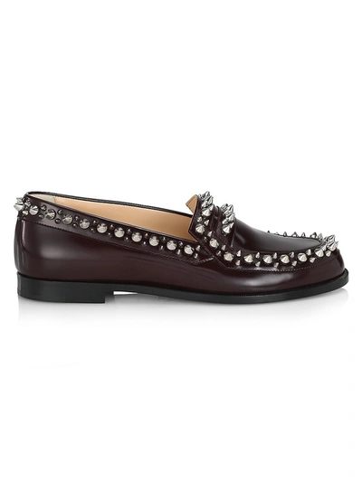 Christian Louboutin Mattia Spikes Donna Leather Loafers In Majestueux