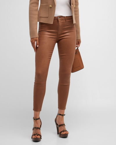 L Agence Margot High-rise Skinny Jeans In Fawn Coated