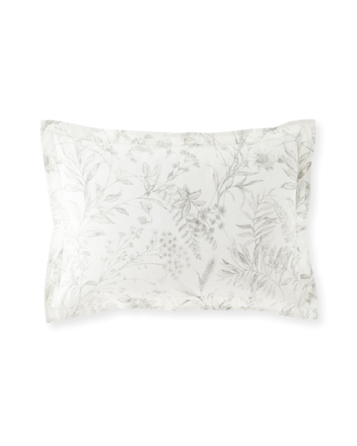 Ralph Lauren Genevieve Bedding Floral 300-thread Count Sham In Gray