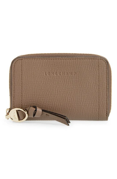 Longchamp Mailbox Leather Coin Purse In Cognac