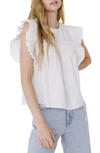 English Factory Ruffle Detail Top In White