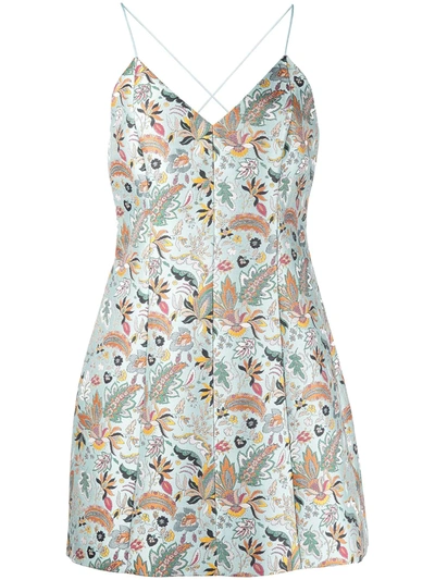Alice And Olivia Tayla Floral Jacquard Structured Minidress In Multi |  ModeSens