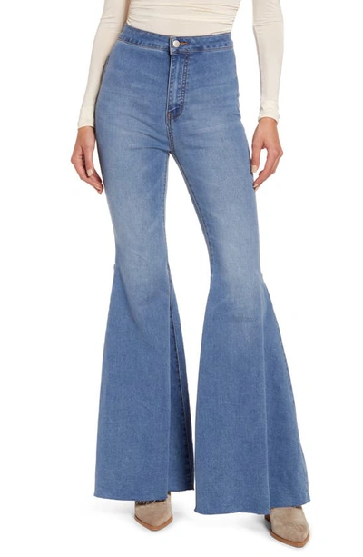 Free People Just Float On Flare Jeans In Jericho Blue In Love Letters