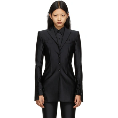 Alexander Wang Velvet-effect Single-breasted Blazer In Black