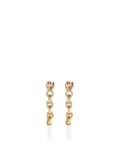Petite Grand 14kt Gold Plated Rhodium Dahlia Loop Earrings In 金色