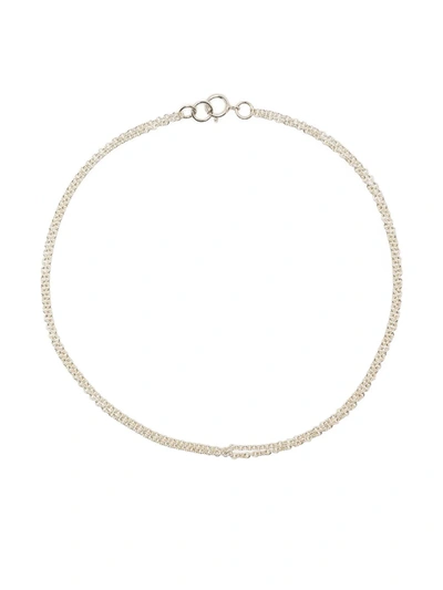 Petite Grand Twist Chain Anklet In Silver