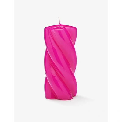 Anna + Nina Long Blunt Twisted Candle Bright Pink