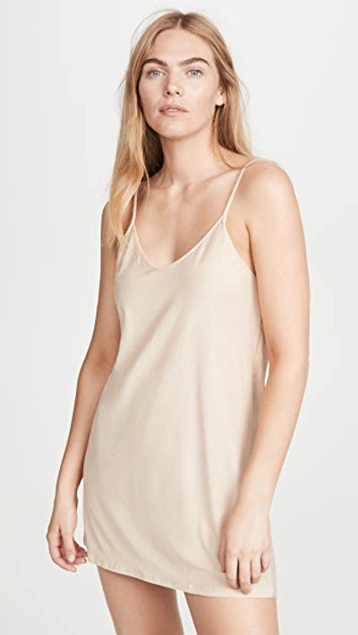 Skin Candice Scoop-neck Organic-cotton Chemise In Nude