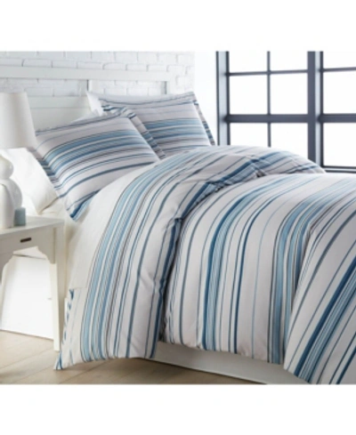 Southshore Fine Linens Coastal Stripes Ultra Soft 3 Pc. Duvet Cover Set, King/california King Bedding In Blue