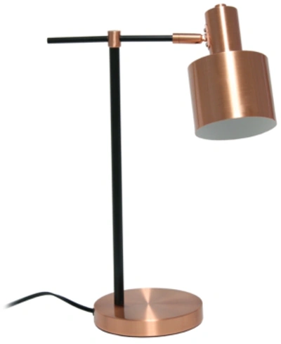 Lalia Home Mid Century Modern Metal Table Lamp In Rose Gold-tone