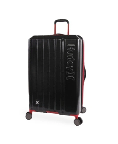 Hurley Swiper 29" Hardside Spinner Suitcase In Black/red