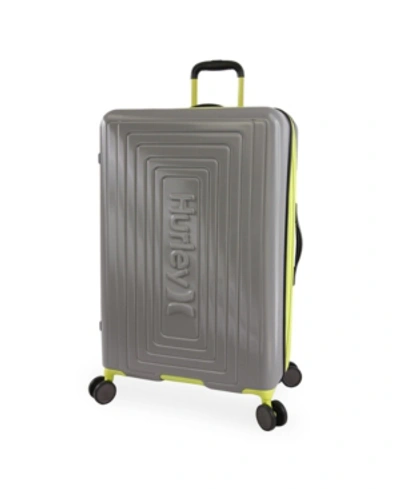 Hurley Suki 29" Hardside Spinner Suitcase In Gray/neon