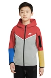 Nike Kids' Sportswear Tech Zip Hoodie In Lbstr/white