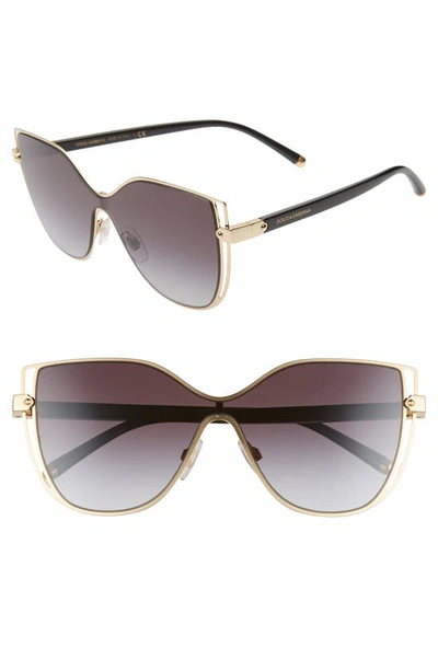 Dolce & Gabbana 128mm Cat Eye Sunglasses In Gold/ Grey Gradient