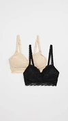 Cosabella Never Say Never Mommie Set Of Two Stretch-lace Nursing Bras In Black/blush