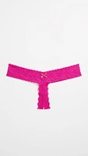 Hanky Panky After Midnight Open Gusset Low Rise Thong In Tulip Pink