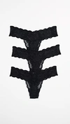Cosabella Never Say Never Cutie Low Rise Thong 3 Pack In Black