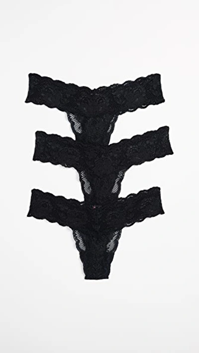 Cosabella Never Say Never Cutie Low Rise Thong 3 Pack In Black