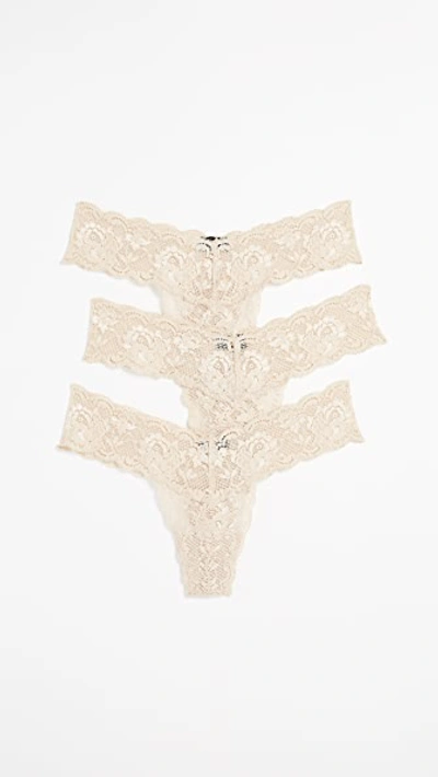 Cosabella Never Say Never Cutie Low Rise Thong 3 Pack In Blush/blush/blush