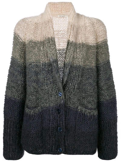 Mes Demoiselles Chunky Knit Striped Cardigan In Sunrise