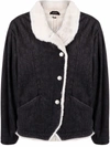 Isabel Marant Faux-fur Lined Denim Jacket In Black