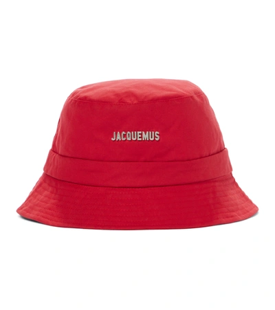 Jacquemus Womens Red Le Bob Gadjo Cotton Bucket Hat 56