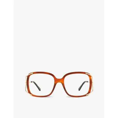 Gucci Gg0648o Square-frame Tortoiseshell Optical Glasses In Brown