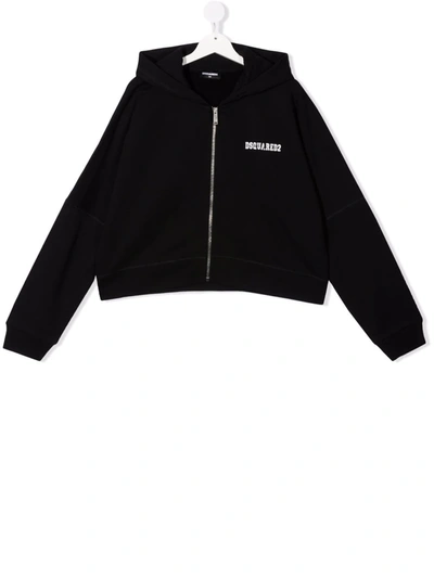 Dsquared2 Kids' Logo-print Hoodie In Black