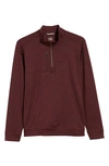 Cutter & Buck Stealth Regular Fit Half Zip Pullover In Bordeaux