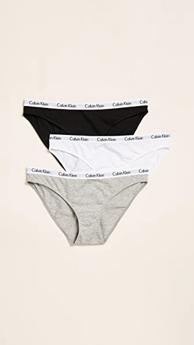 Calvin Klein Underwear Carousel 3 Pack Panties In Black Grey White